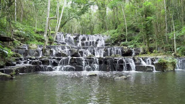 Beautiful waterfall in tropical forest at Namtok Samlan National Park, Saraburi, Thailand