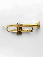 Obraz premium Isolated Brass Trumpet on Plain White Background