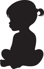 Baby girl silhouette vector art design