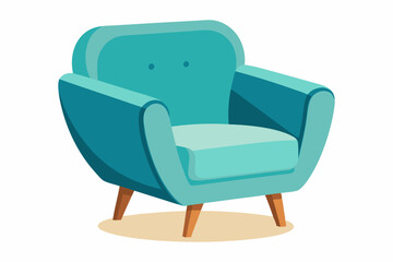  soft upholstery chair comfortable seat for lobby or lounge room vector art illustration