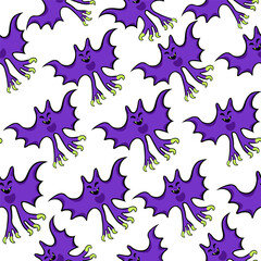 seamless pattern with bat in vector.teenage subcultural objects for backdrop print textile fabric poster wallpaper wrapping backgrounds