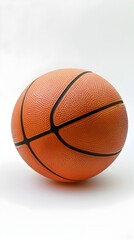 Obraz premium Orange Basketball Isolated on Plain White Background