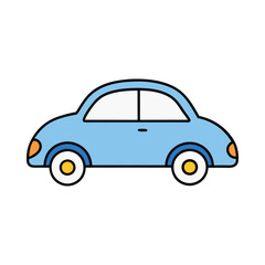 Minimalistic sedan car icon in line art style