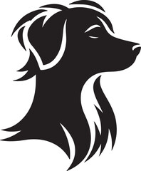 Dog head vector black and white design