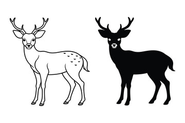 Deer silhouette vector illustration