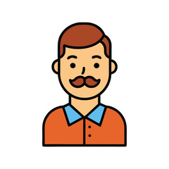 young man icon with beard avatar character vector