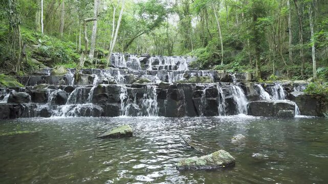 Beautiful waterfall in tropical forest at Namtok Samlan National Park, Saraburi, Thailand