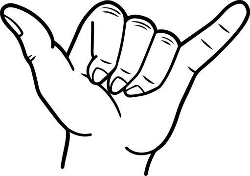 recommend clip art: Illustration of a linear shaka gesture. Vector.