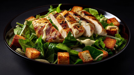 chicken caesar salad with croutons
