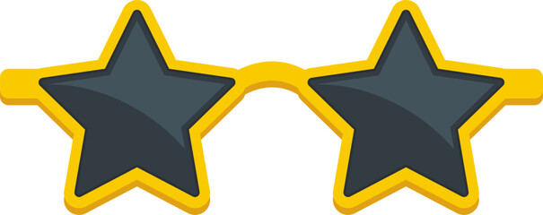 Illustration of a star shaped sunglasses. Vector.