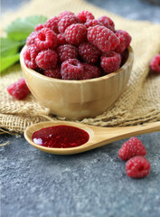 raspberry jam with fresh berries