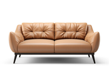 Obraz premium Beige leather sofa