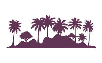Palm Tree vector Palm tree silhouette Coconut tree vector silhouette symbols vector isolated on White background, Design of palm trees for posters, banners and promotional items. Vector illustration