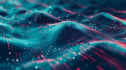 Futuristic Technological Background with Flowing Wave Patterns - Abstract 3D Data Flow Chart Illustration Highlighting Advanced Digital Concepts