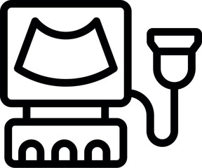 Ultrasound machine showing baby scan on screen, medical equipment for pregnancy examination