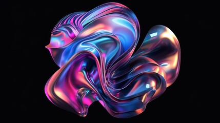 Obraz premium Abstract holographic liquid swirl.