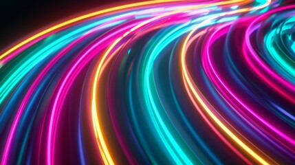 Obraz premium Abstract Neon Lights Swirl.