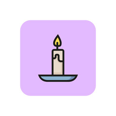 Candlelight line icon. Flame, hope, belief. Christmas concept. Vector illustration can be used for topics like holiday, religion, celebration