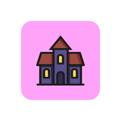 Castle line icon. Building, palace, history. Halloween concept. Vector illustration can be used for topics like architecture, fairy tail, exterior