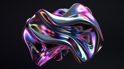 Abstract Shiny Iridescent Shape.