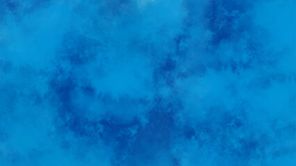 Blue sky with clouds. Dark blue watercolor soft background. Navy blue fog background. 