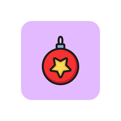 Christmas bauble line icon. Decoration, toy, ornament. Celebration concept. Vector illustration can be used for topics like New Year, holiday