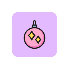 Christmas bauble line icon. Christmas decoration, New Year, fir tree decoration. Holiday concept. Vector illustration can be used for topics like party, celebration, tradition