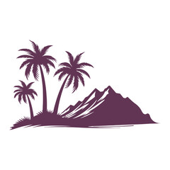 Palm Tree vector Palm tree silhouette Coconut tree vector silhouette symbols vector isolated on White background, Design of palm trees for posters, banners and promotional items. Vector illustration