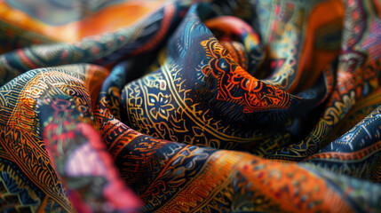 This close-up reveals a mesmerizing array of colorful textures, showcasing a vivid blend of hues and intricate patterns. The vibrant textures come to life in this detailed view.