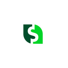 S leaf simple nature logo design