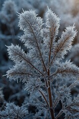 Obraz premium Beautiful background image of hoarfrost close-up.