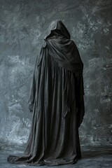 Naklejka premium Fantasy figure in a fantasy hooded cloak.