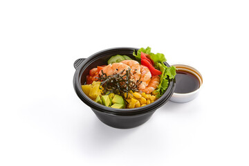 Fresh Shrimp Poke Bowl with Mango, Avocado, and Ponzu Sauce