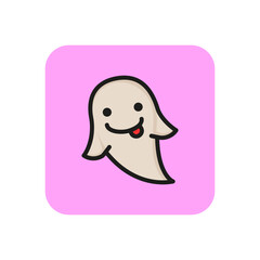 Funny ghost line icon. Sticking out tongue, carefree, playful. Halloween concept. Vector illustration can be used for topics like creature, phantom, expression