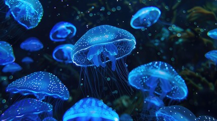 Bioluminescent organisms in the ocean