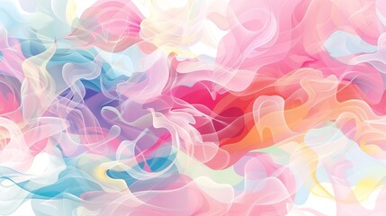 Colorful Abstract Smoke on White Background