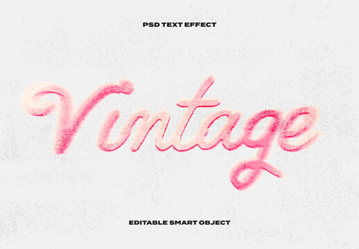Pink Cursive Vintage Text Effect