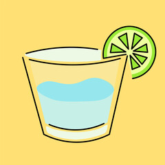 isolated colored shot glass icon on the theme of summer and vacation. design for logo sticker print poster