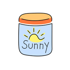 isolated colored icon sunscreen tube on the theme of summer and vacation. design for logo sticker print poster