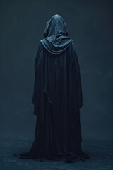 Naklejka premium Fantasy figure in a fantasy hooded cloak.
