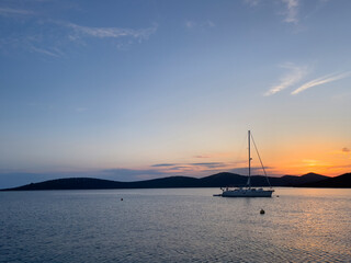 sailboat at sunset