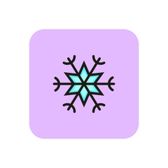 Snowflake line icon. Snow, snowfall, ice. Christmas concept. Vector illustration can be used for topics like holiday, winter, weather