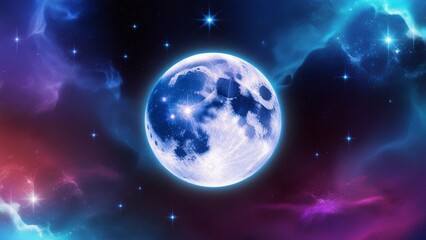 Fototapeta premium Moon Explosion in the space