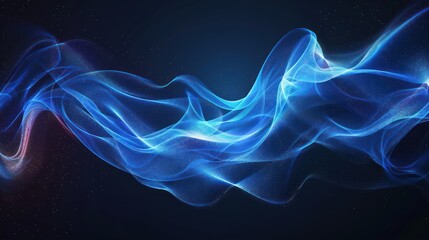 Obraz premium Abstract Blue Wave with Sparkle Effect