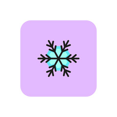 Winter snowflake line icon. Christmas, New Year, snowfall. Winter concept. Vector illustration can be used for topics like holiday, season, weather