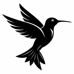 Obraz premium Hummingbird Black silhouette