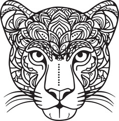 Fototapeta premium head of a tiger with mandala design
