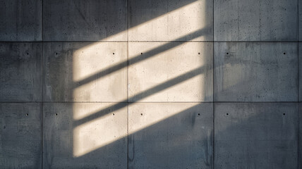Close up of a concrete wall with dramatic light and shadow interplay industrial architecture dark gray tones 