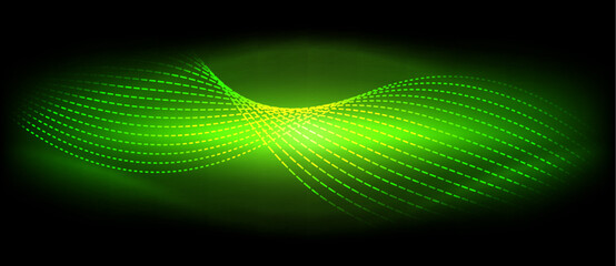 Neon wave lines with blend effect. Vector Illustration For Wallpaper, Banner, Background, Card, Book Illustration, landing page