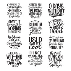 Fototapeta premium 12 SARCASTIC SVG DESIGN BUNDLE